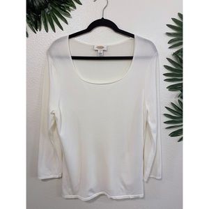 Talbots long sleeve crew neck white shirt